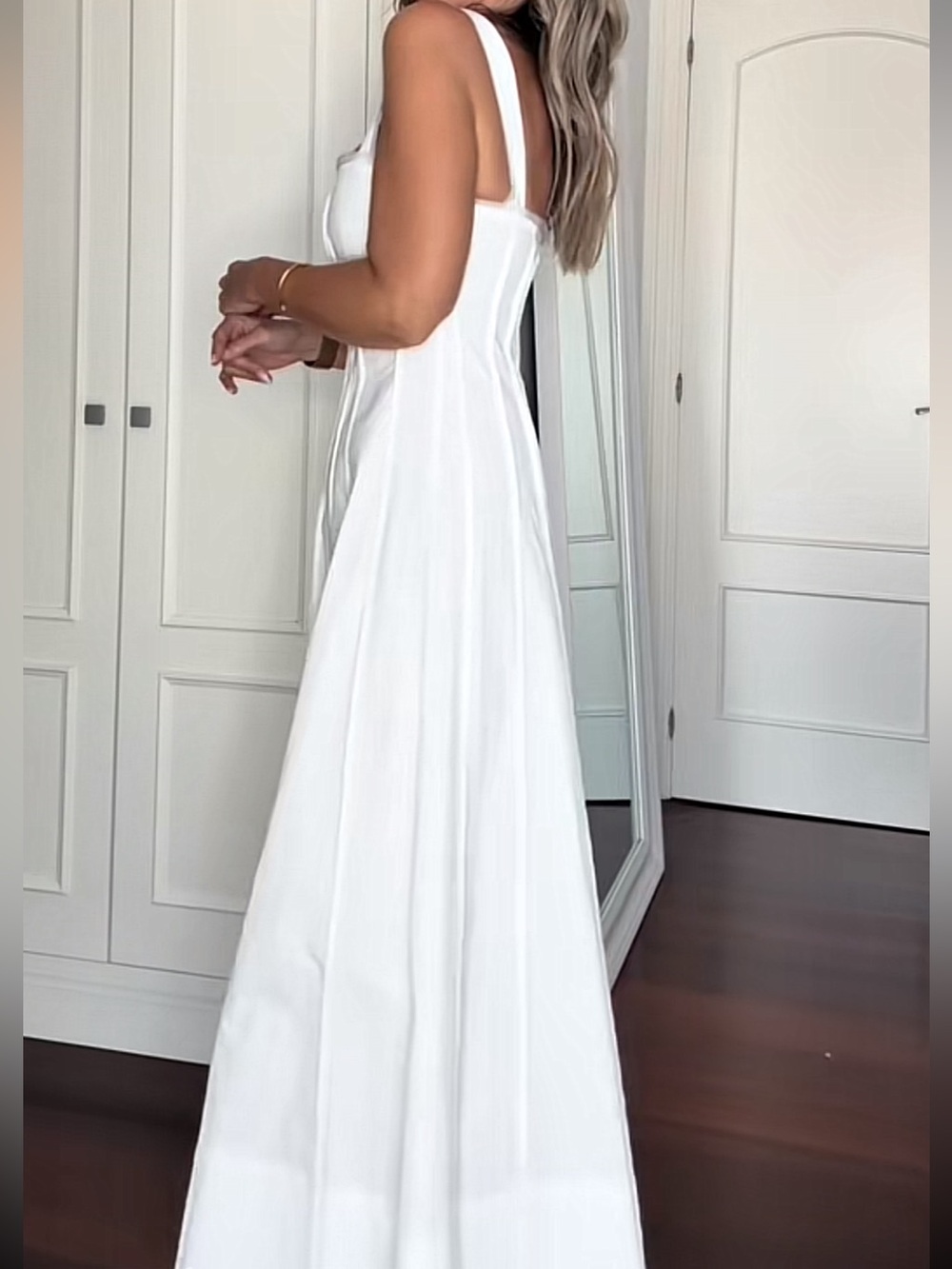 ZARA White Trim Detail Poplin Maxi Dress - Picture 13 of 16